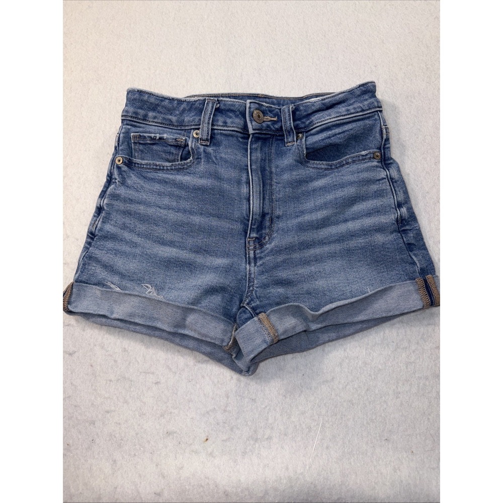 American Eagle Outfitters Mom Shorts Women's Blue Denim Jean Med Wash Size 00